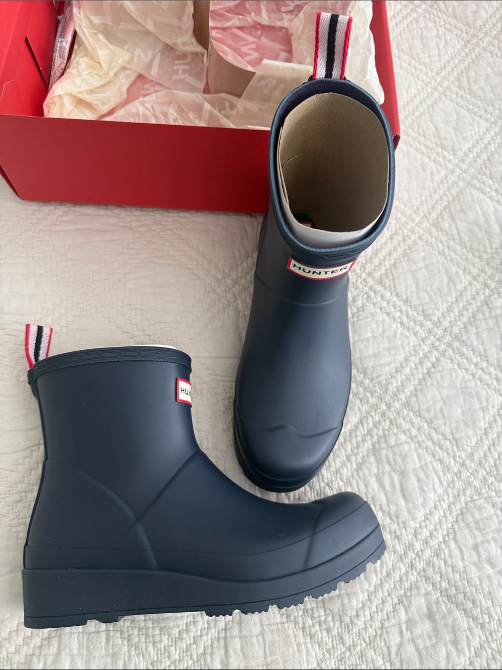 Hunter PLAY Short Rain Boots Valtameri Blue Short Rain Boot 7US 38EU Waterproof